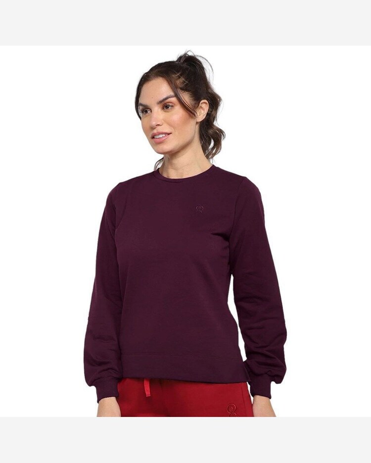 Moletom Rainha Básico Feminino Bordô Riachuelo