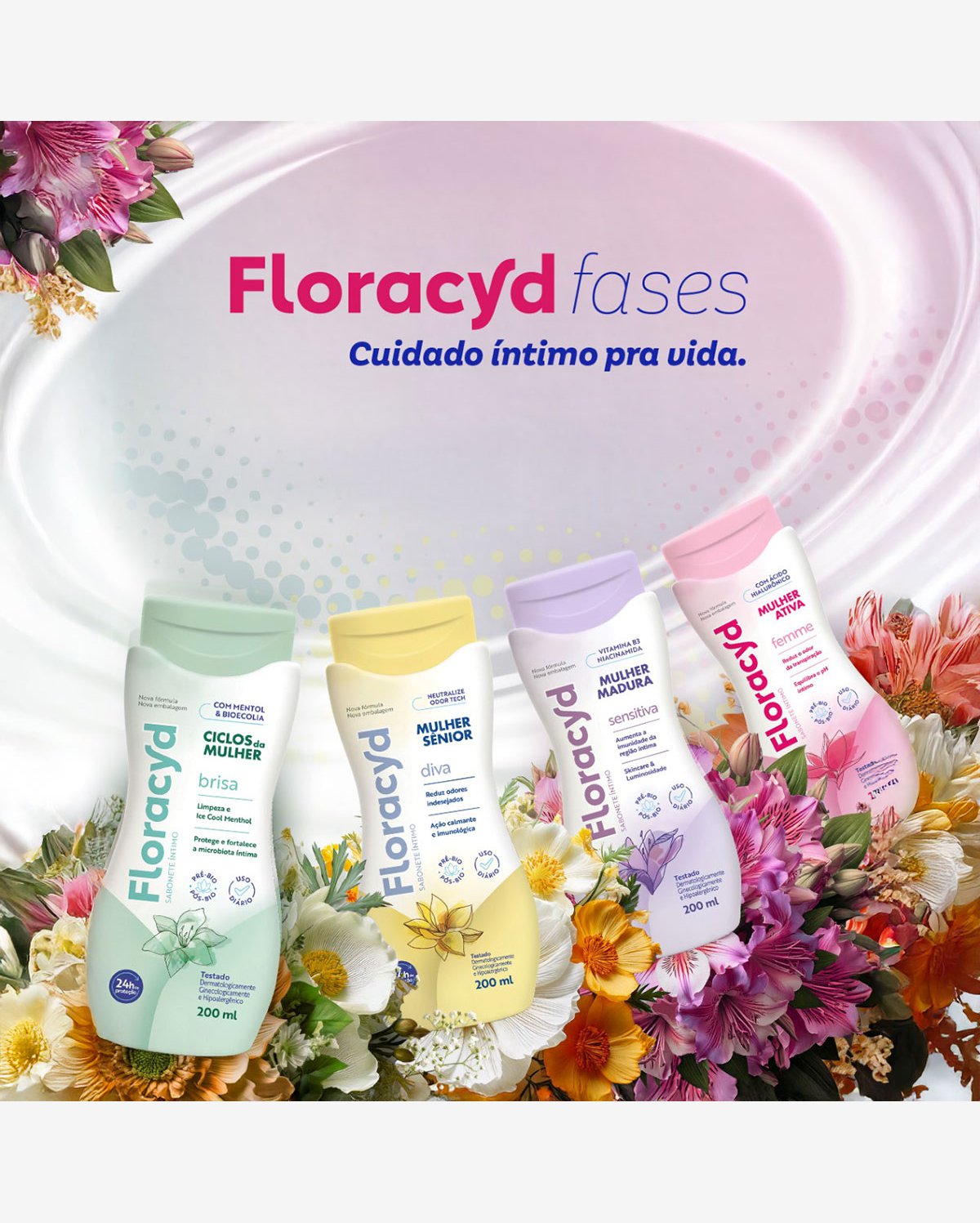 Floracyd Ciclos da Mulher Brisa - Sabonete Líquido Íntimo 200ml