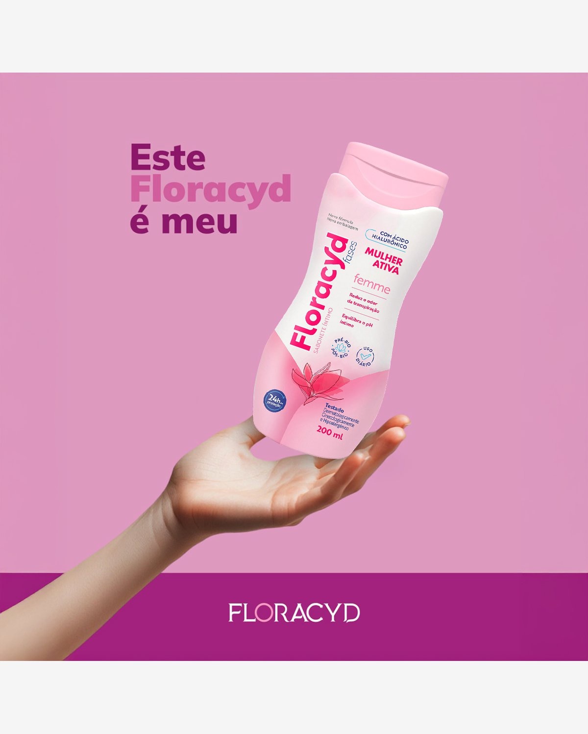 Floracyd Femme Mulher Ativa - Sabonete Líquido Íntimo 200ml