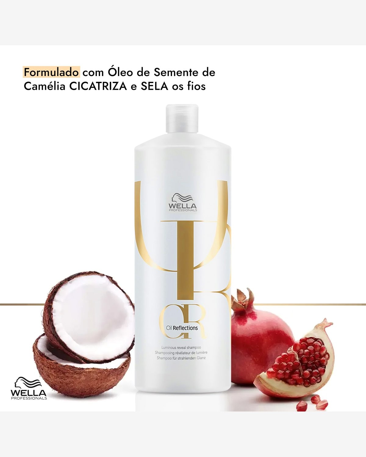 Kit Wella Professionals Oil Reflections Shampoo Máscara 150 Válvula Pump (3 produtos)