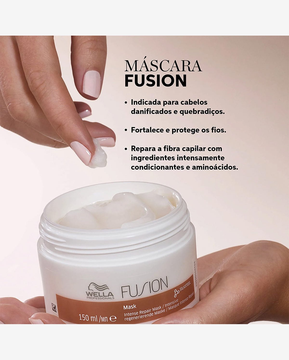Kit Wella Professionals Fusion Shampoo Máscara 150 Válvula Pump (3 produtos)