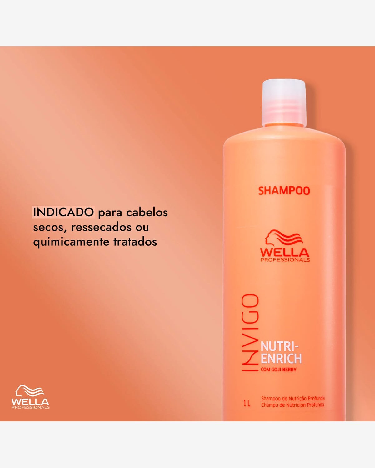 Kit Wella Professionals Nutri-Enrich Shampoo Máscara Válvula Pump (3 produtos)