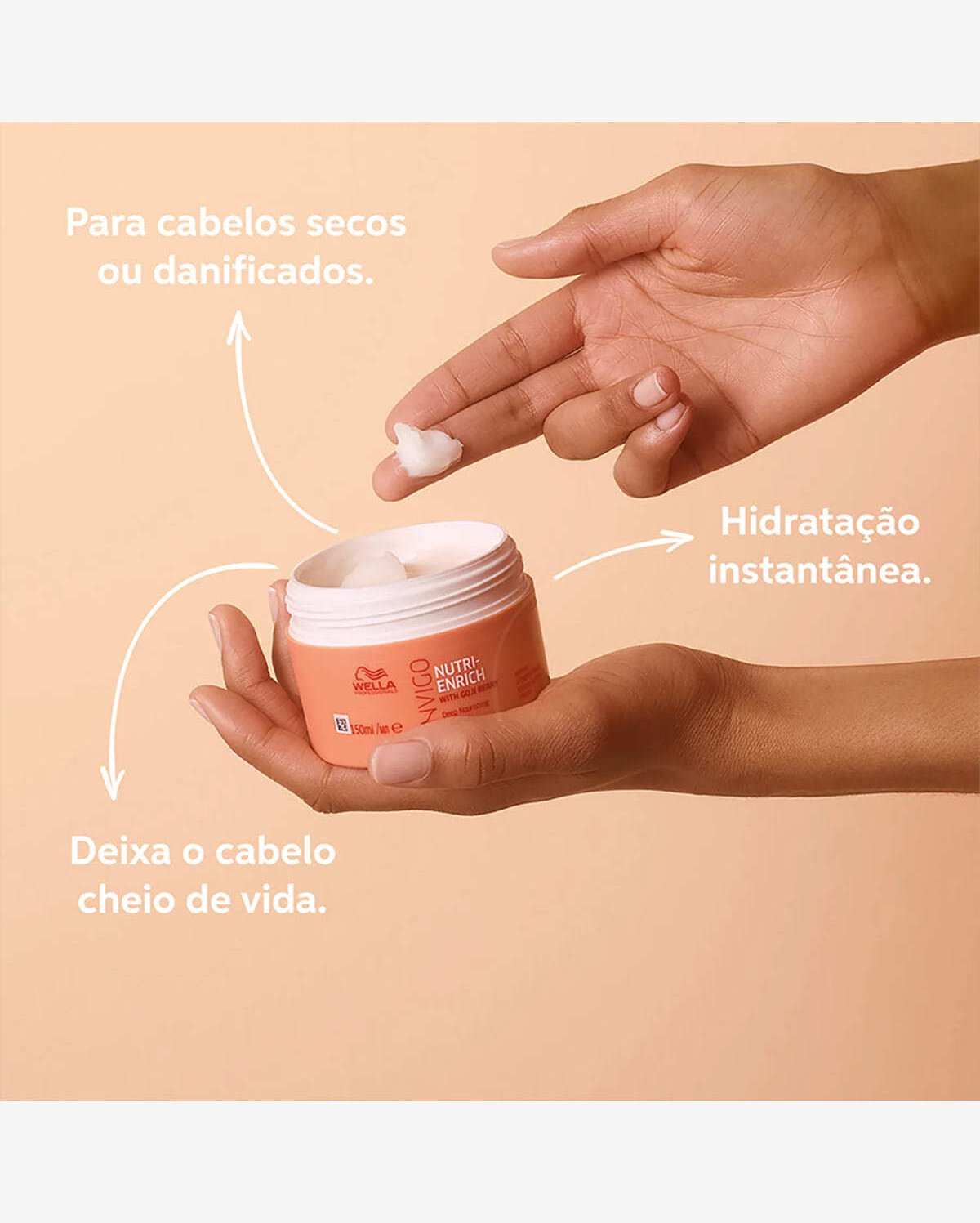 Kit Wella Professionals Nutri-Enrich Shampoo Máscara 150 Válvula Pump (3 produtos)