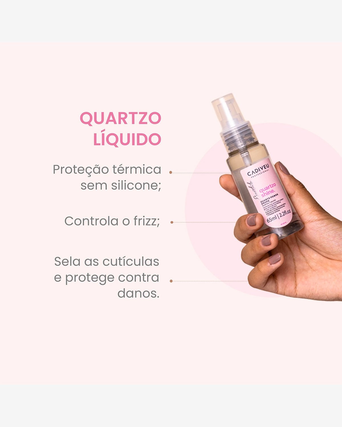 Kit Taiff Easy 1200W 127V Rosa Escova Secadora Cadiveu Essentials Quartzo Shine Sérum (2 produtos)