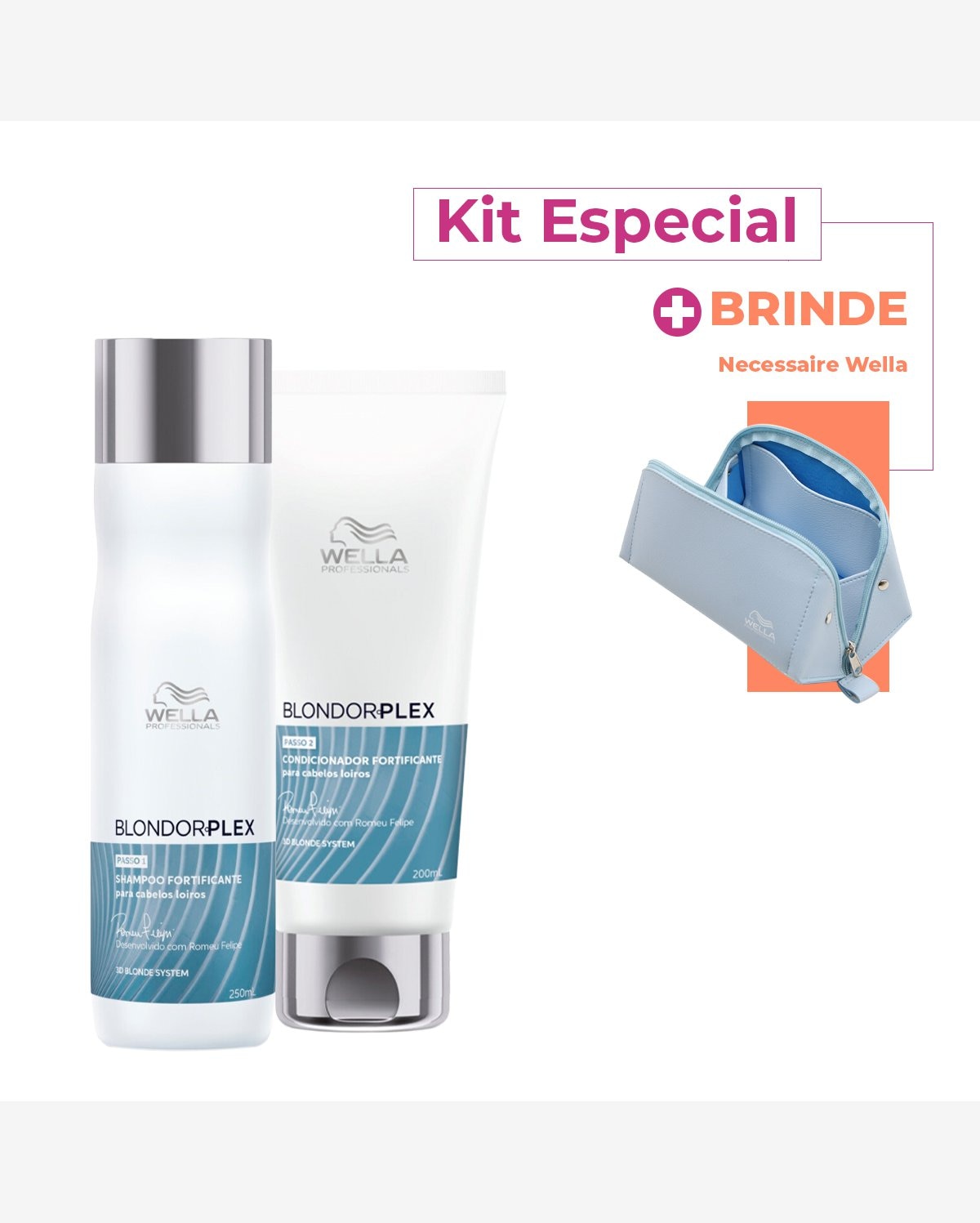Kit Wella Professionals BlondorPlex Duo Necessaire (3 produtos)