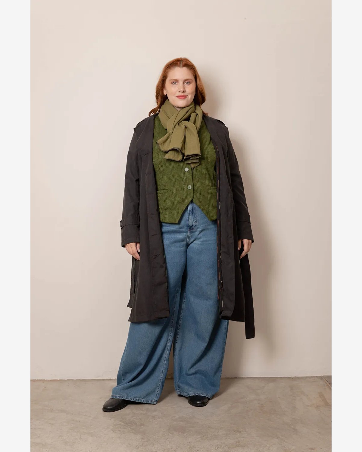 Casaco Trench Coat Forro Estampado Plus Size