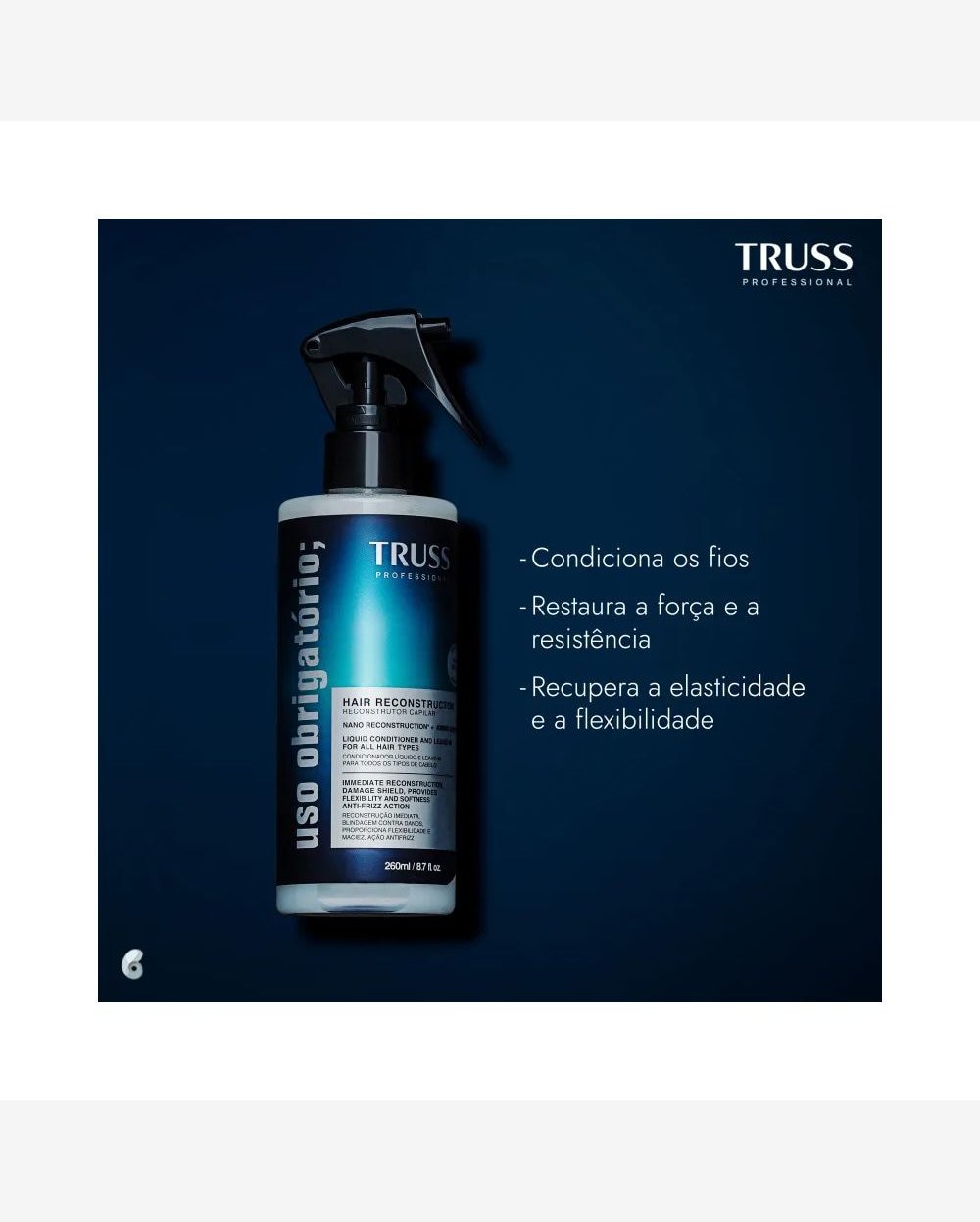 Truss Uso Obrigatório Tratamento Liquido Reconstrutor - 260ml