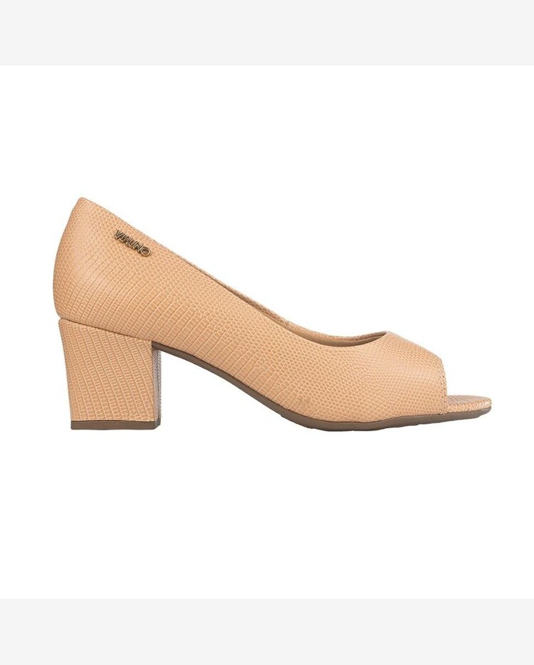 Salto Bloco Via Uno Peep Toe Sapato Via Uno Peep Toe Salto Bloco