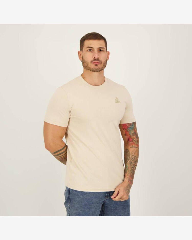 Riachuelo Camiseta Le Coq Sportif Logo N°1 Bege