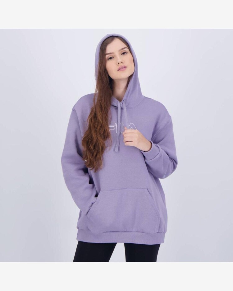 Riachuelo Moletom Fila Letter Winter Feminino Lilás