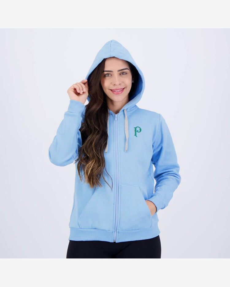 Riachuelo Jaqueta Palmeiras Moletom Score Feminina Azul