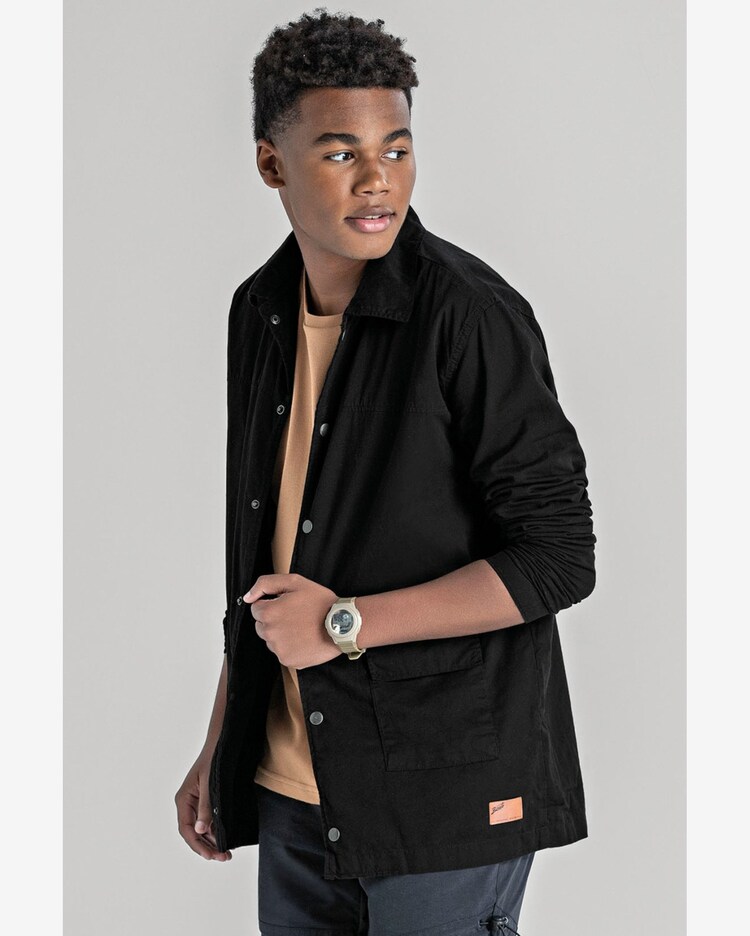 Riachuelo Jaqueta Juvenil Menino Moderna Sarja Elian Beats Preto