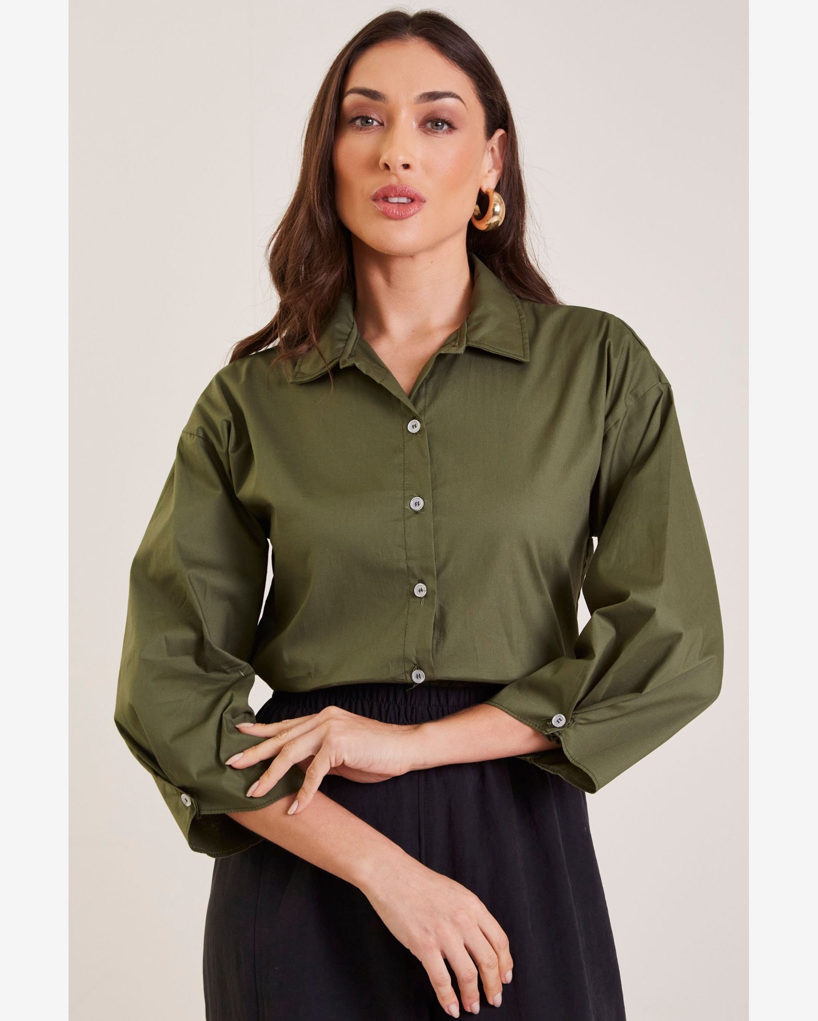Camisa Feminina Social Marialícia Verde