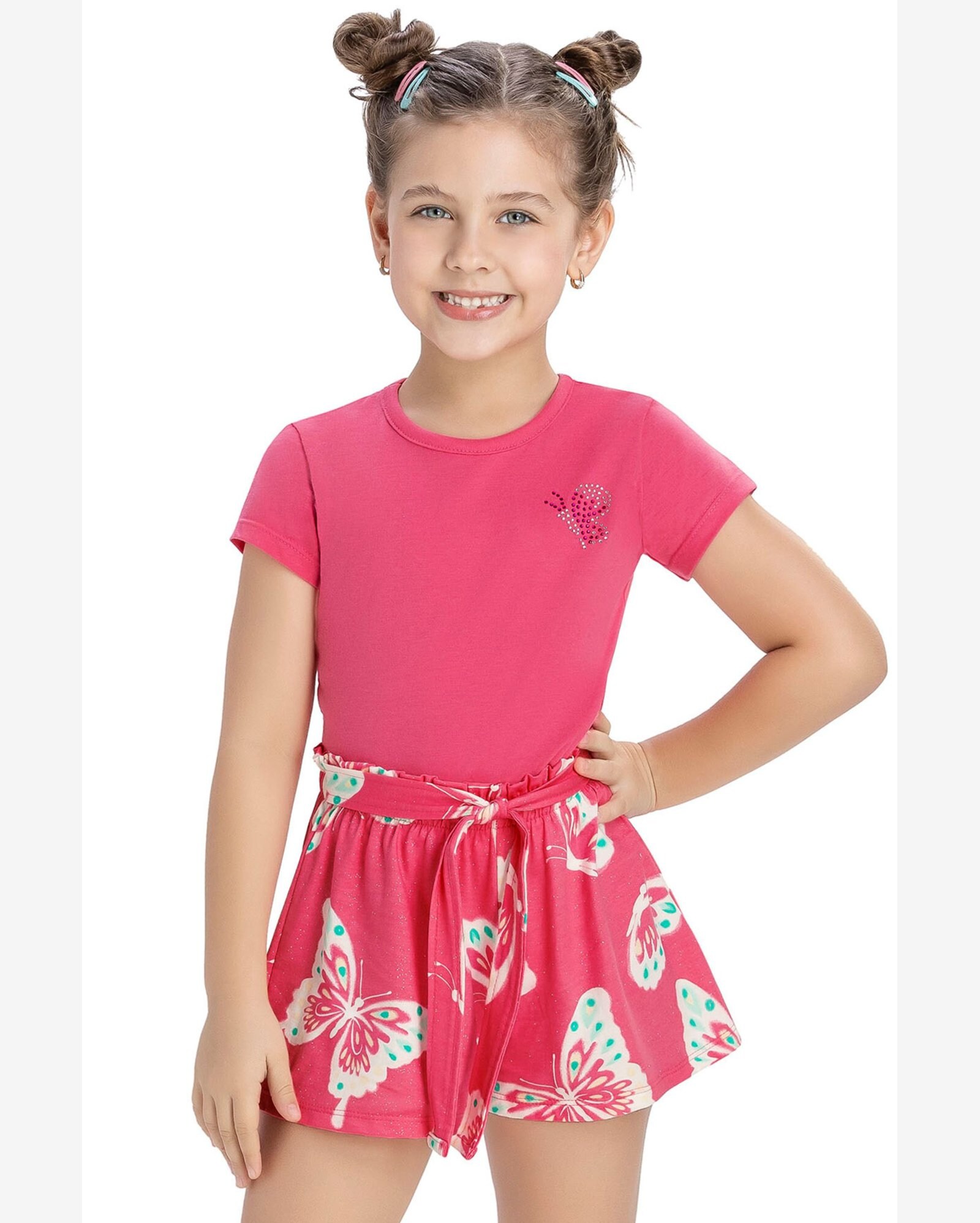 Riachuelo | Conjunto Infantil Menina Shorts Com Amarração Elian Rosa