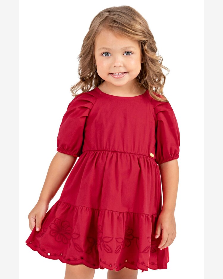 Vestido wholesale Bordado Infantil Natal Floral