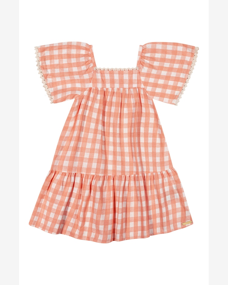 Riachuelo Vestido Infantil Menina Xadrez Colorittá Laranja