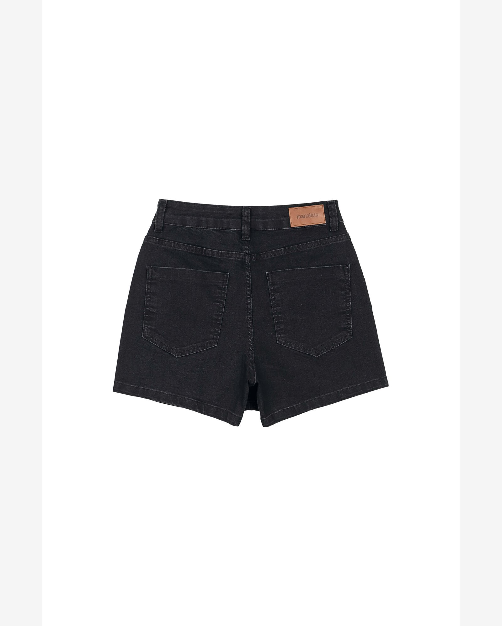 Short Saia Feminina Jeans Com Bolsos Marialícia Preto