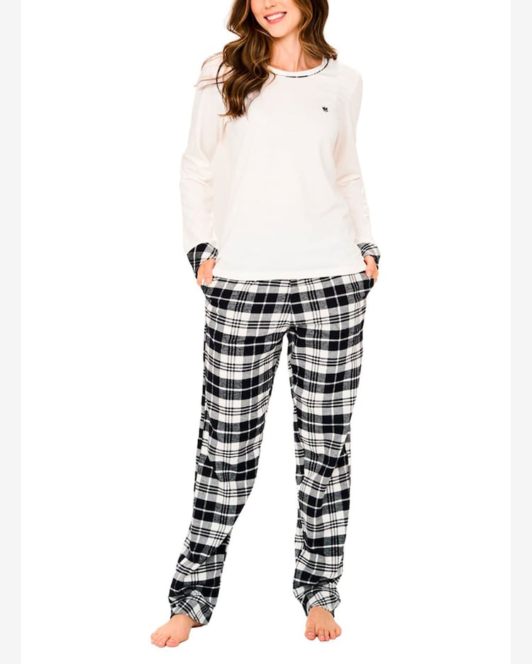 Riachuelo Pijama Longo Podiun 245141 Feminino Xadrez Moletinho e