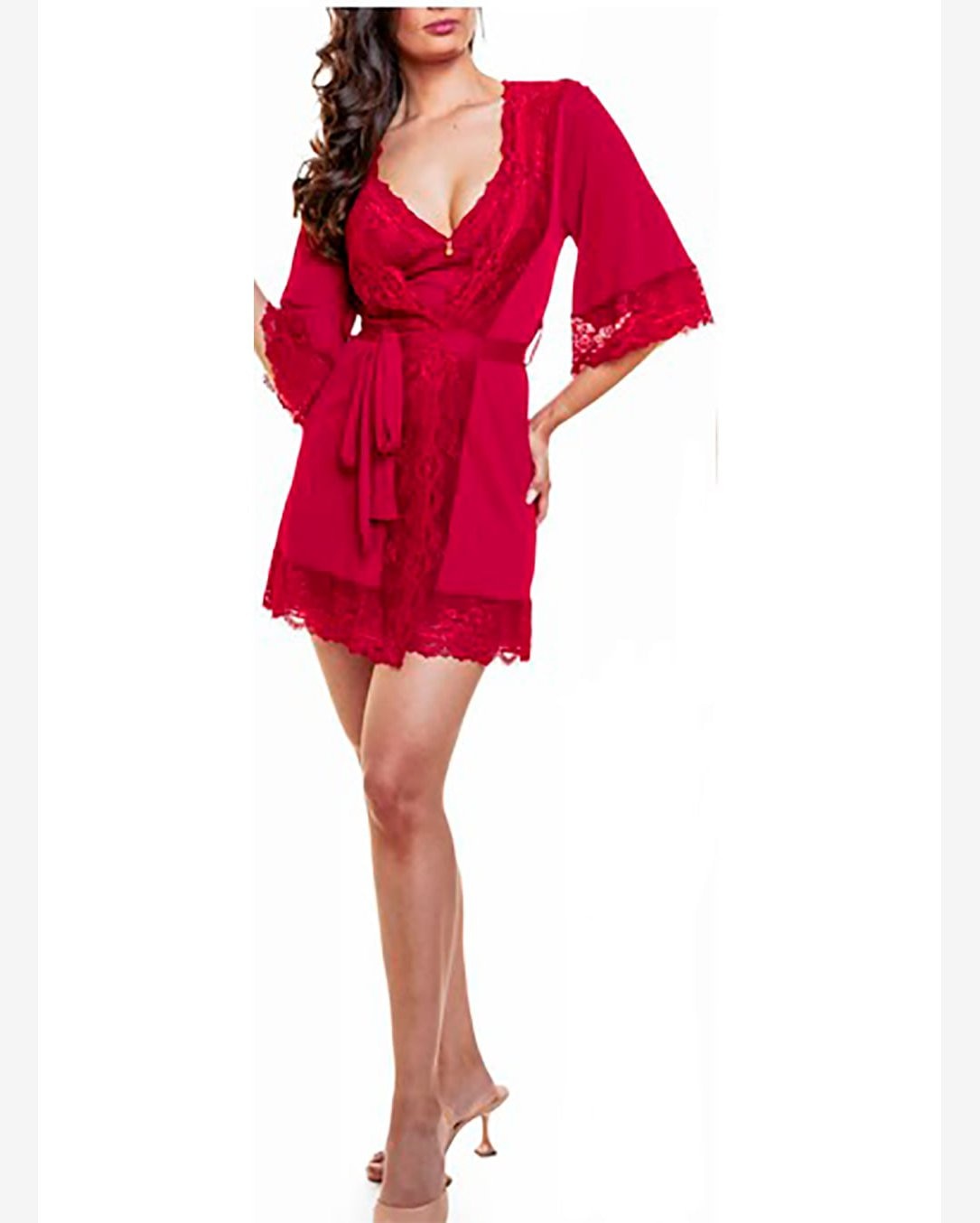 Robe Transpassado Paulienne 541.72 Feminino Renda e Liganete T. 42/48