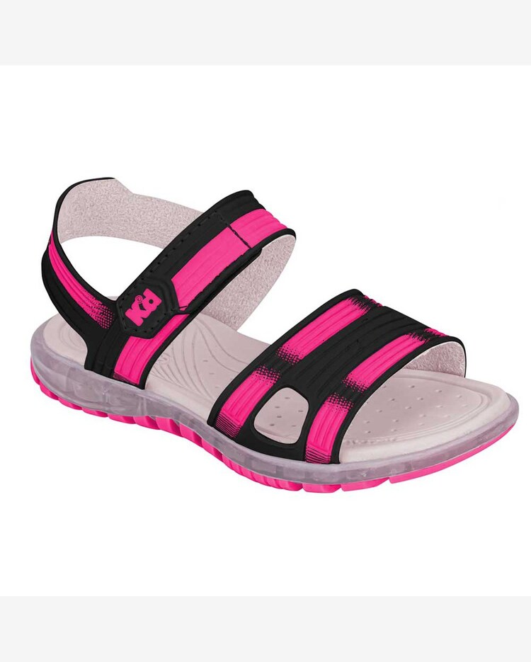 Riachuelo Sandália Infantil Feminina Light LED Preto Pink Kidy