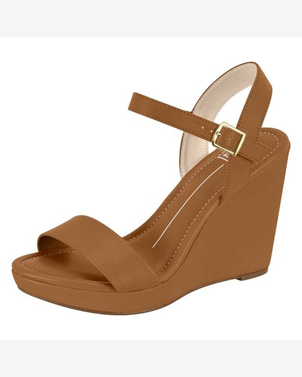 Sandália Feminina Anabela Camel Moleca 5411.1502