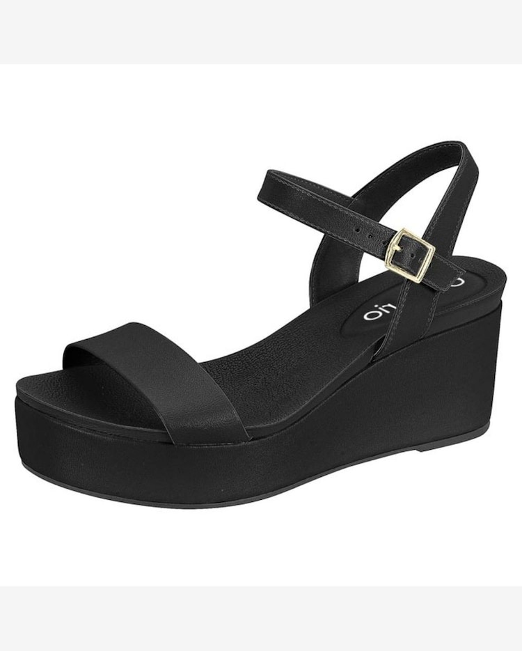 Riachuelo Sandália Feminina Anabela Preto Beira Rio