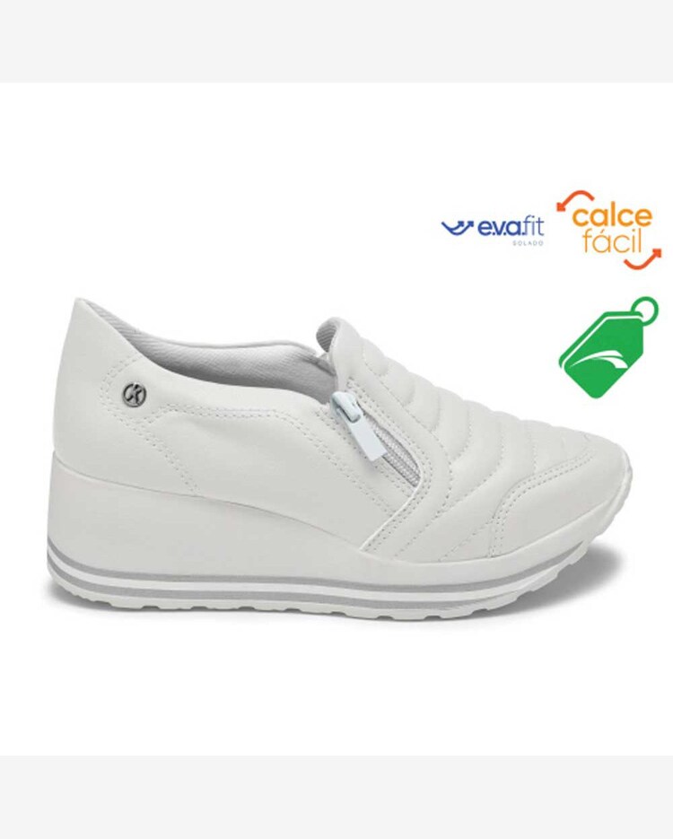 Riachuelo Tênis Anabela Feminino Upper White Kolosh C1418A-0002