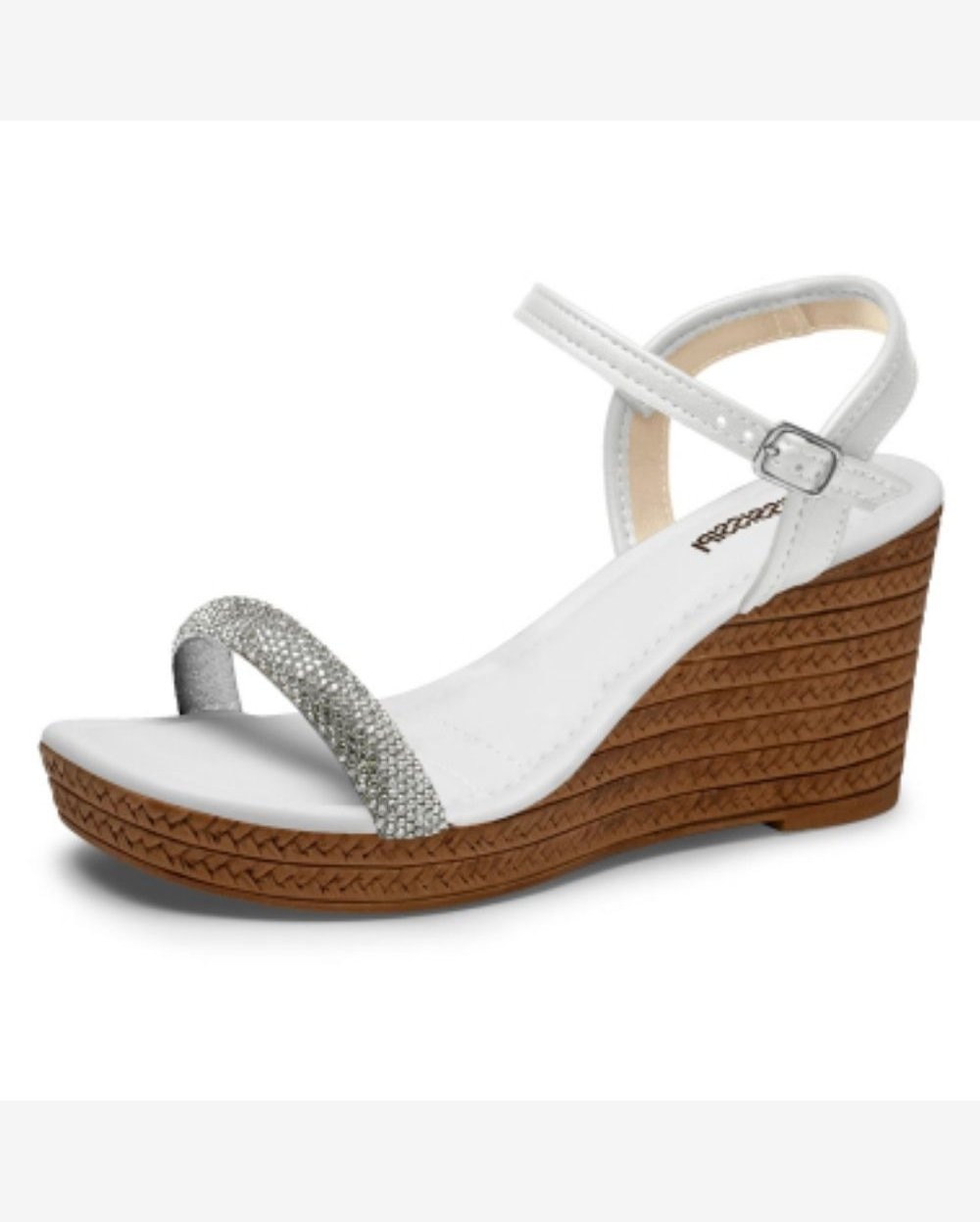 Sandália Feminina Anabela Cristal New White Mississipi MF513-0007