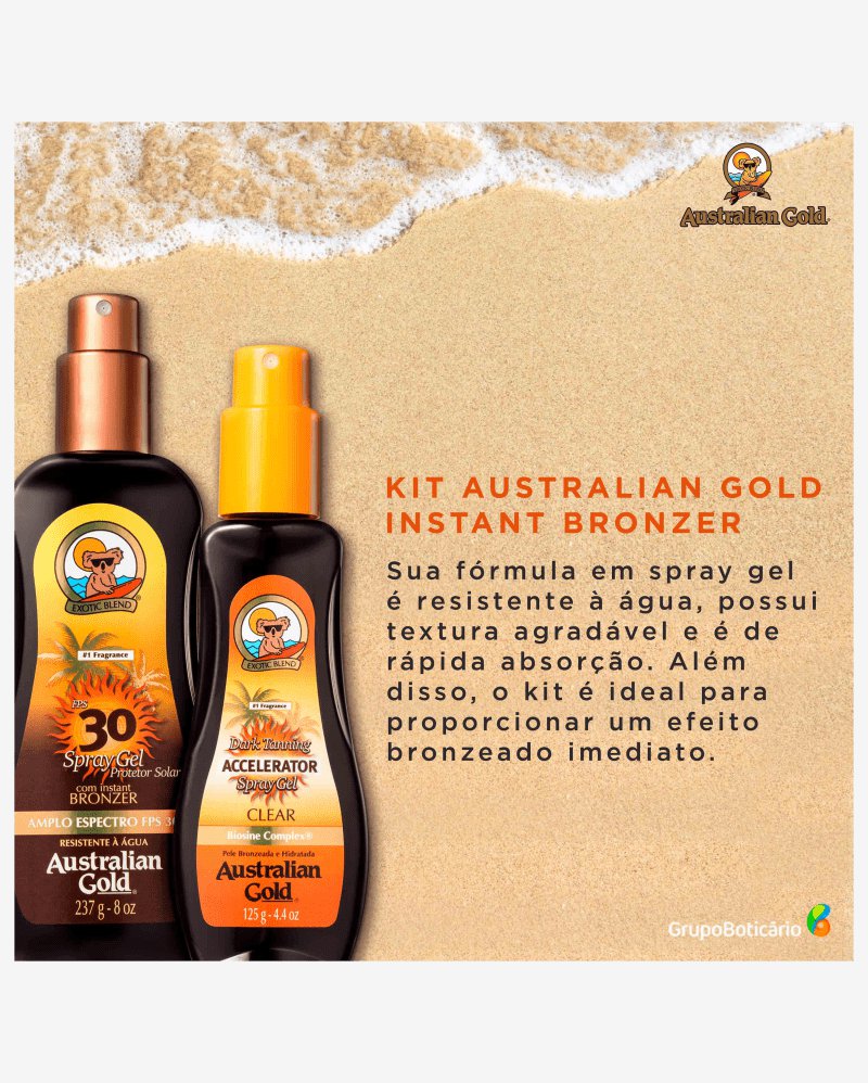 Riachuelo AUSTRALIAN GOLD KIT PROMOPACK FPS30 SP GEL 237ML ACELE GEL