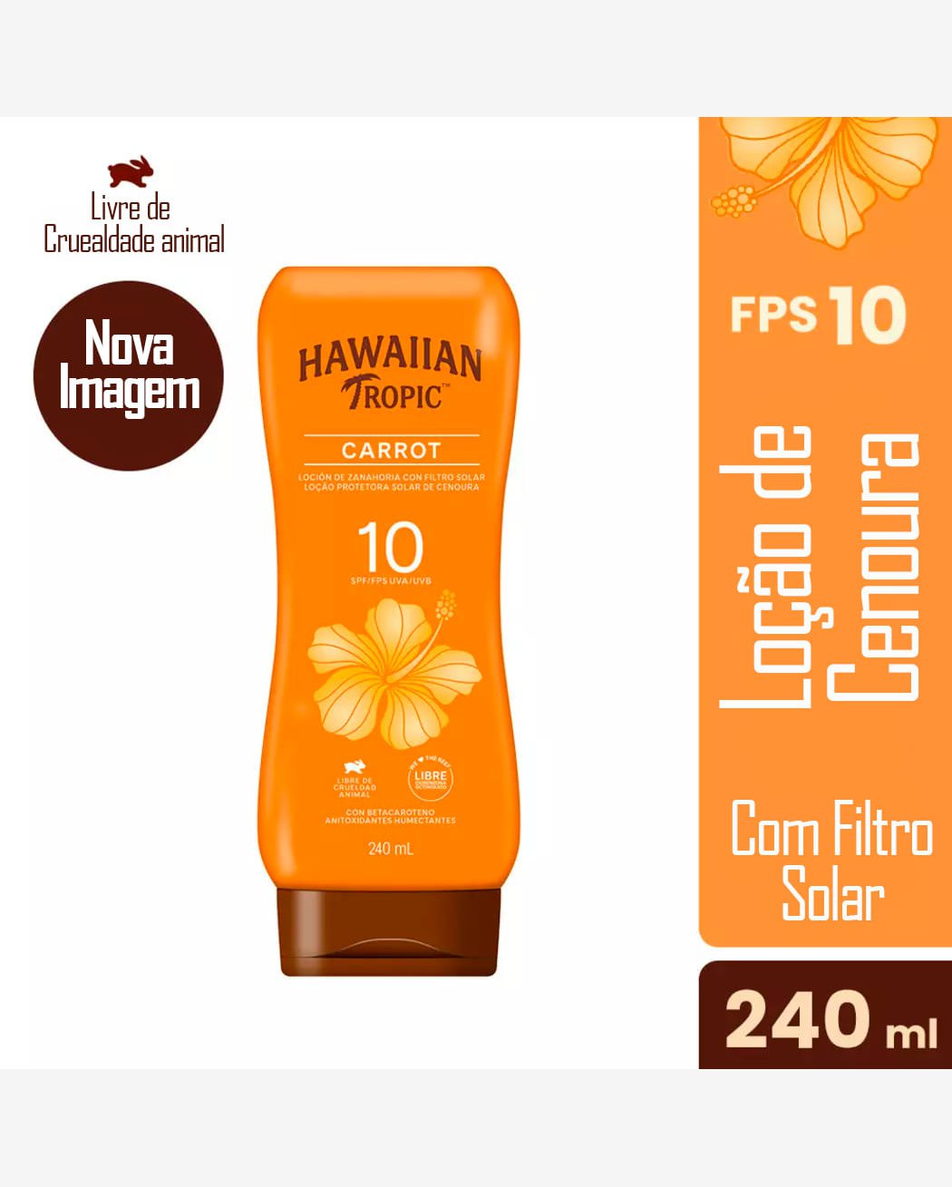 Hawaiian Tropic Carrot Fps10 - Protetor Solar 240ml