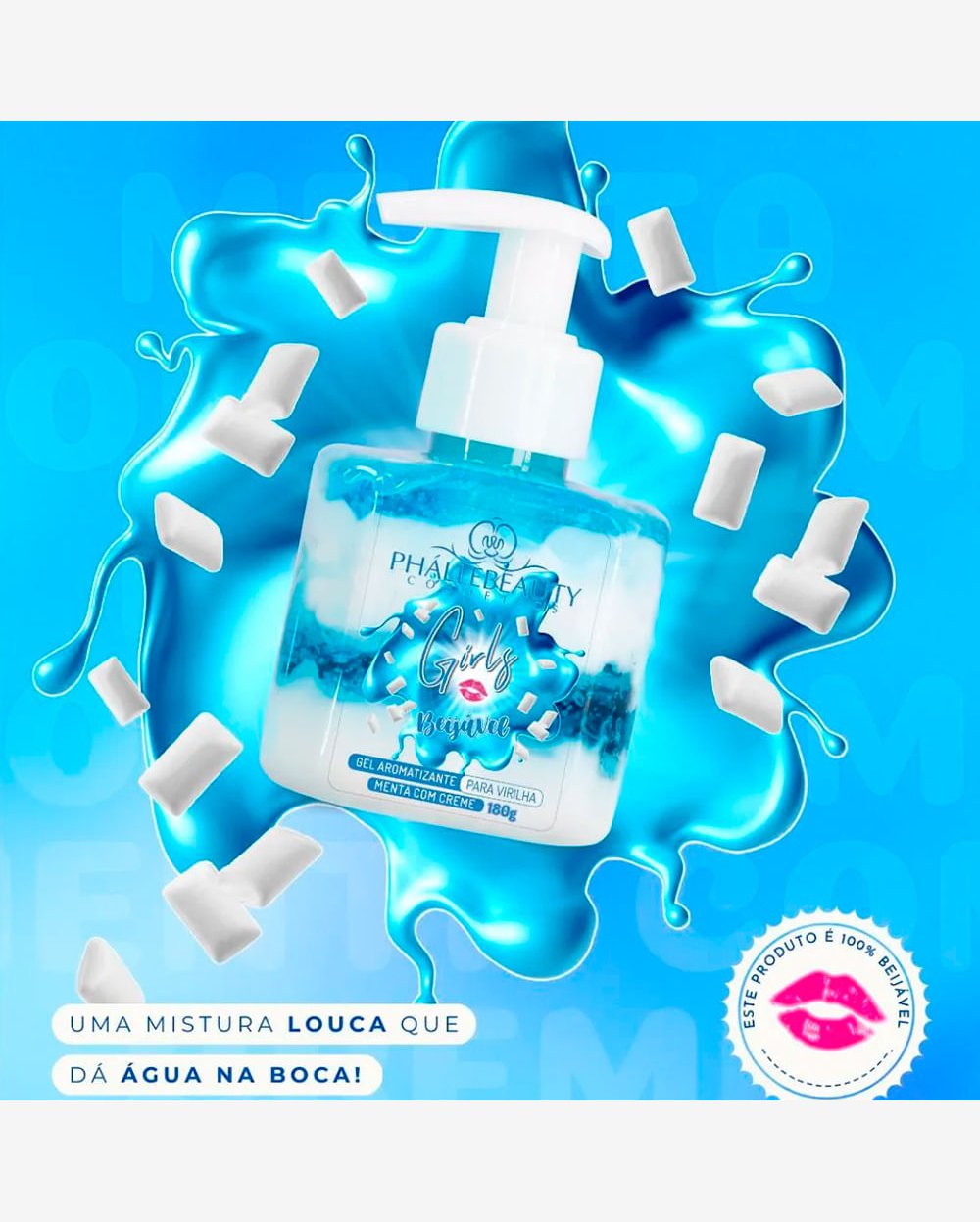 Phallebeauty Girl Menta C/ Creme Para Virilha Beijável - Gel aromatizante 180g