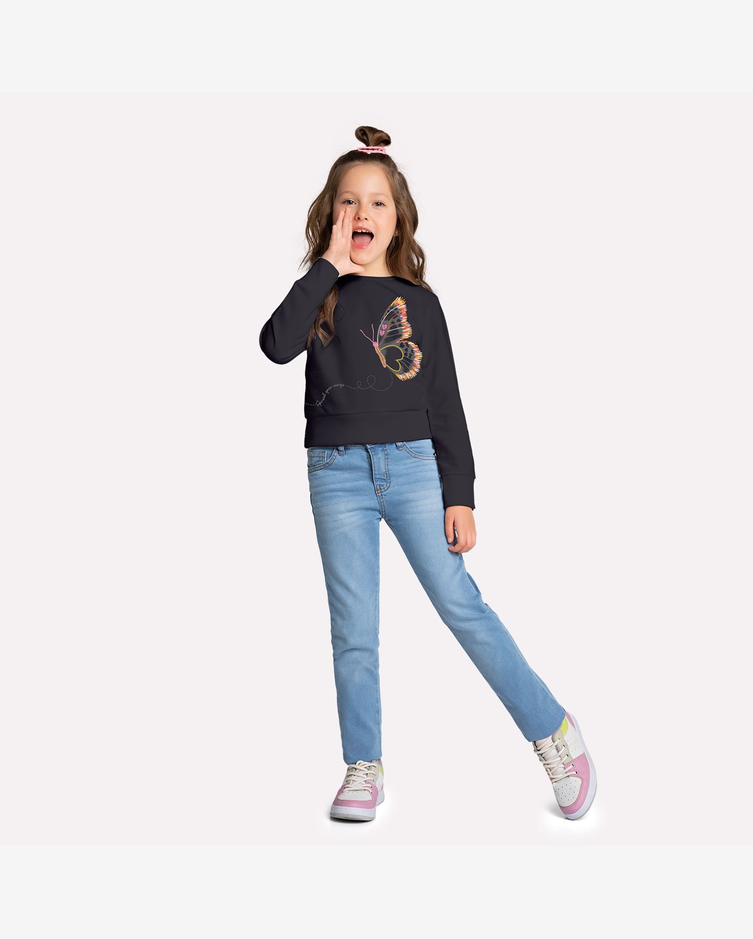 Casaco Infantil Menina Borboleta Kyly