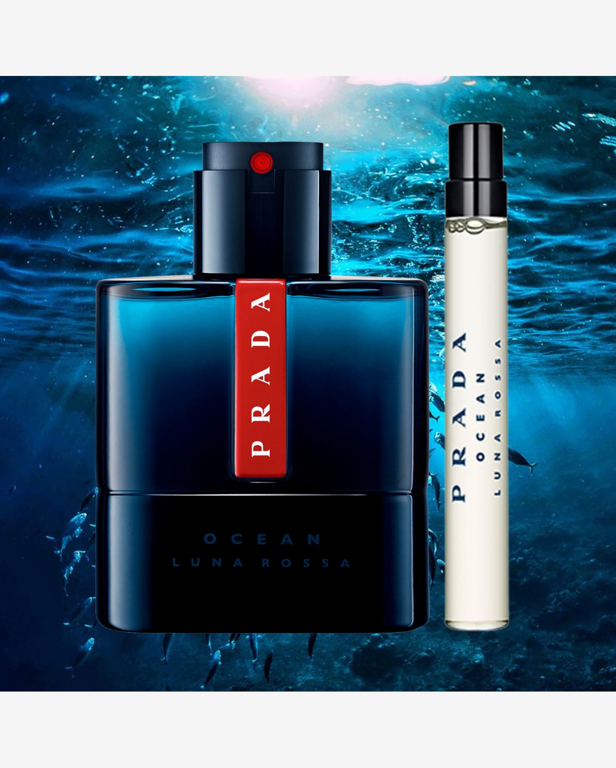 Kit Perfume Masculino Luna Rossa Ocean de Prada Edt 50ml + Travel Size 10ml