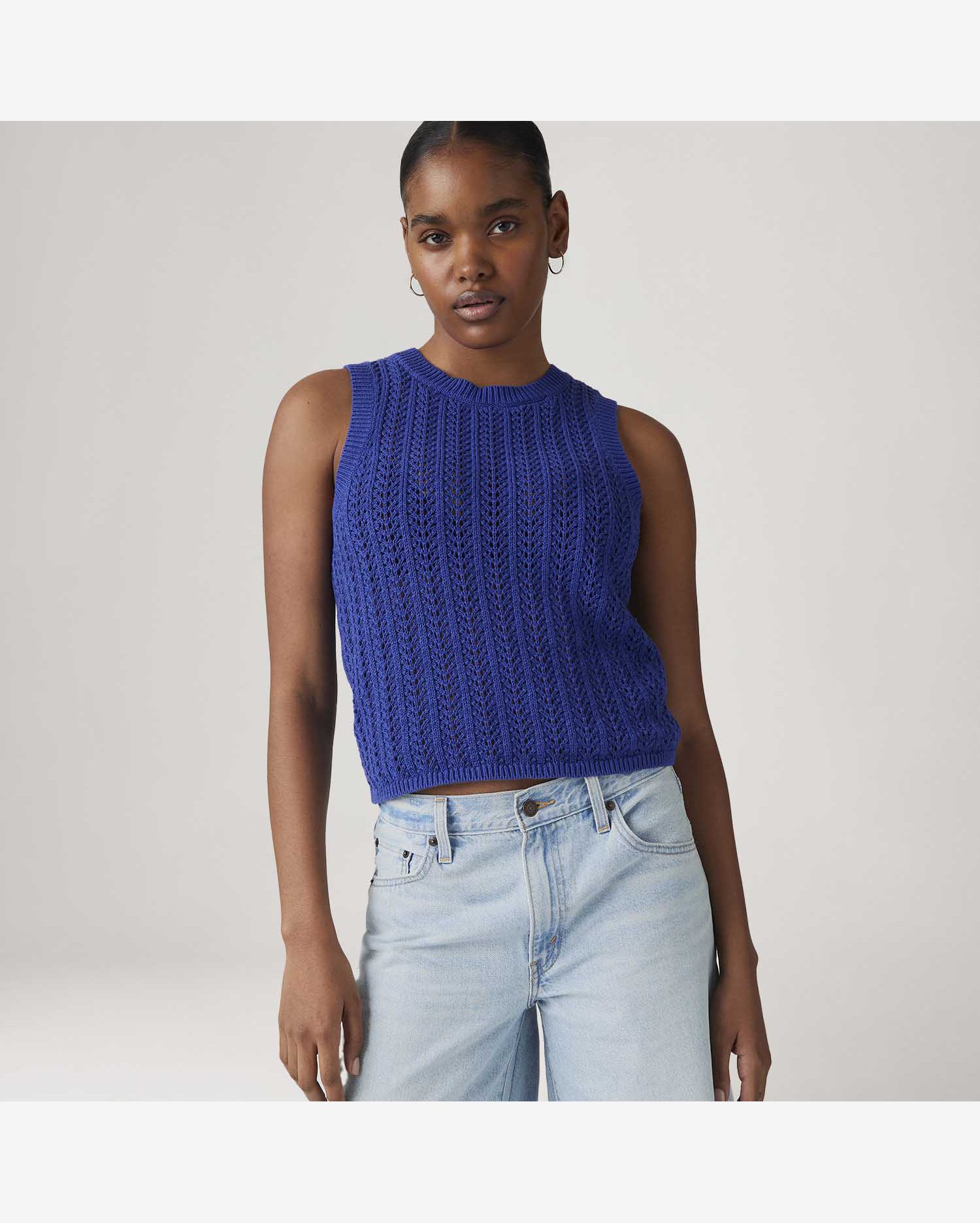 Colete Levi's® Sunrise Crochet Tank Azul Regata