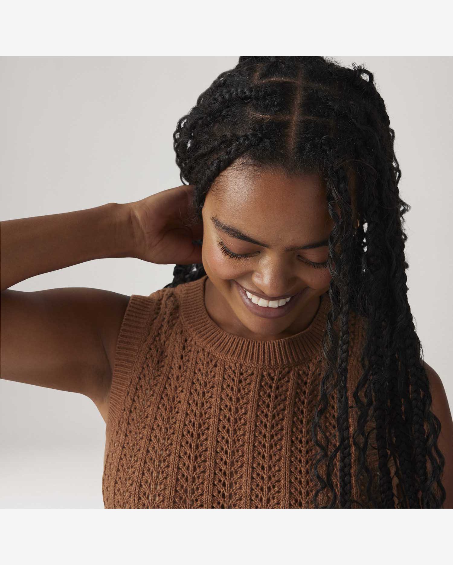 Colete Levi's® Sunrise Crochet Tank Marrom Regata