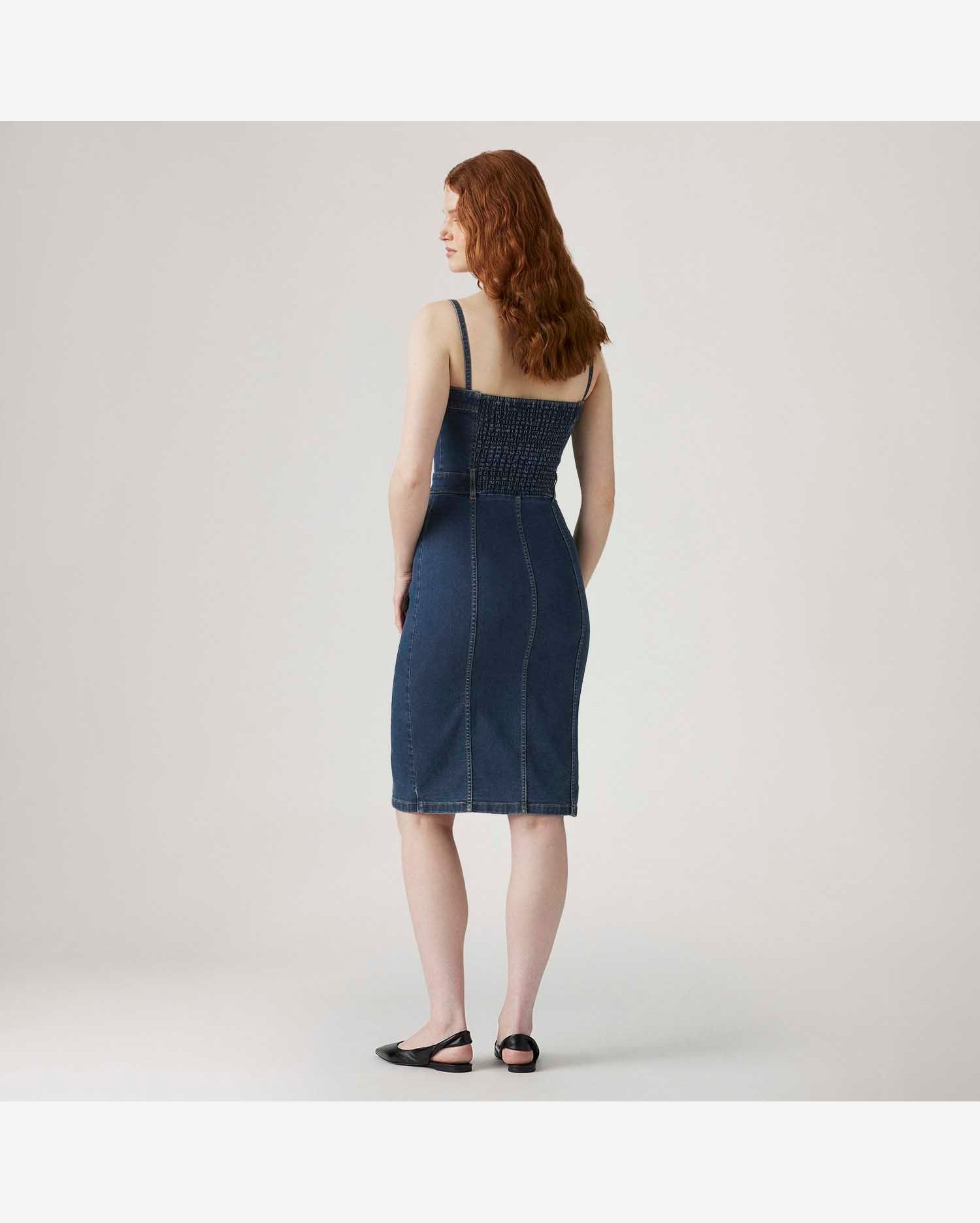 Vestido Jeans Levi's® Denim Bustier Lavagem Escura