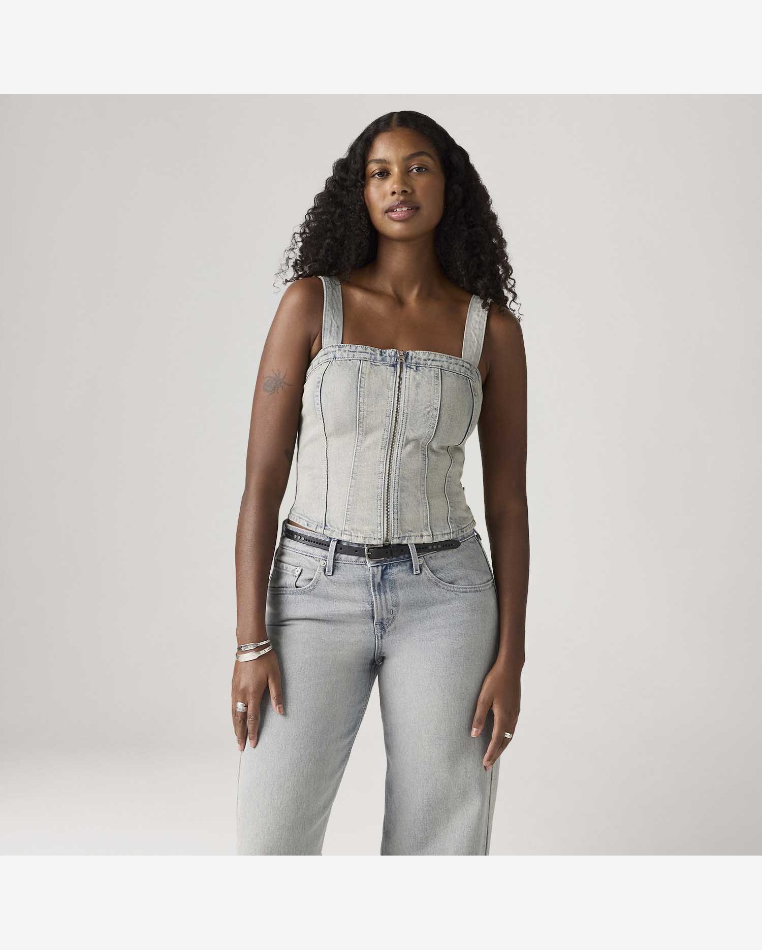 Blusa Corset  Jeans Levi's® Sculpted Cinza