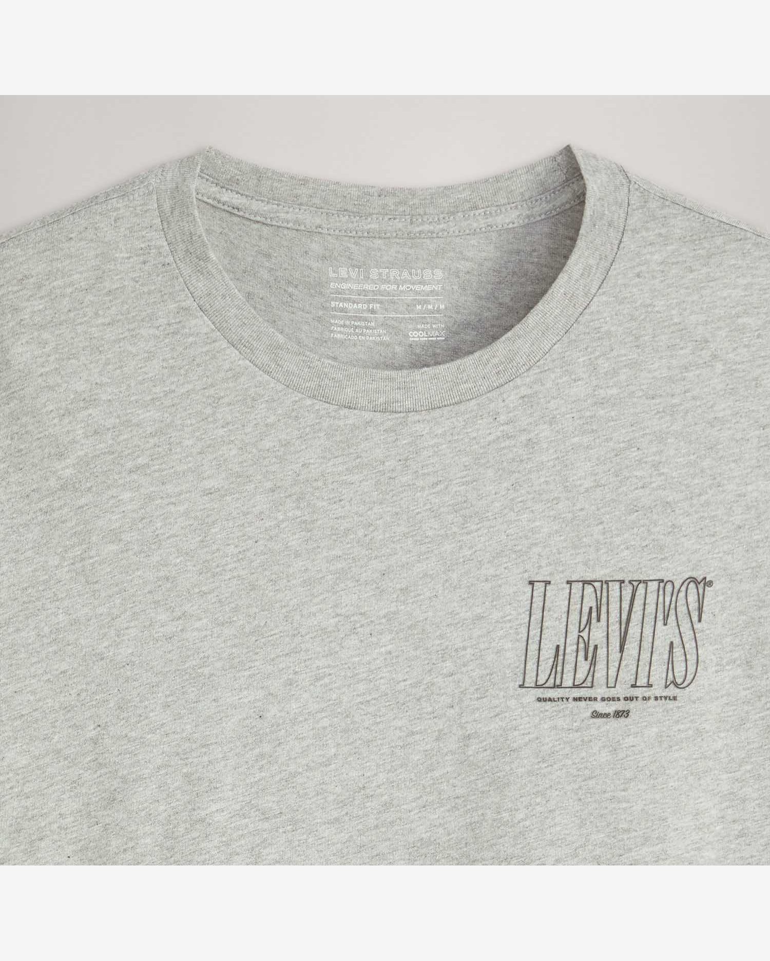 Camiseta Levi's® Graphic Crewneck Cinza Manga Curta