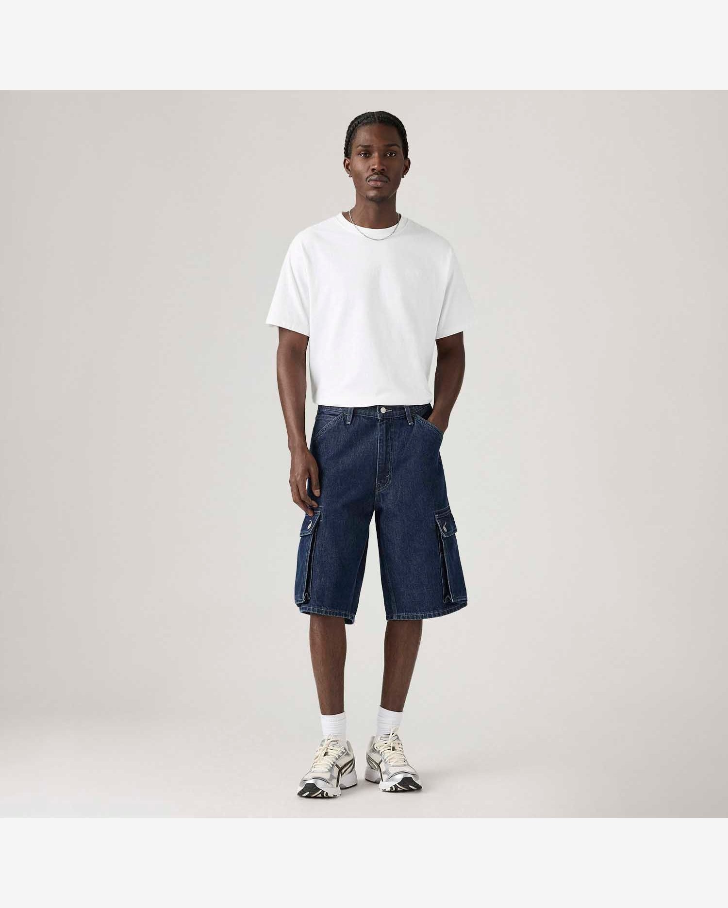 Bermuda Jeans Levi's® 478® Baggy Cargo Lavagem Clara