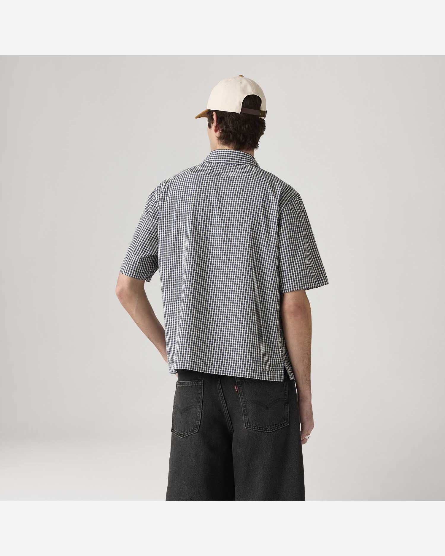 Camisa Levi's® Zandt Cropped Azul Manga Curta