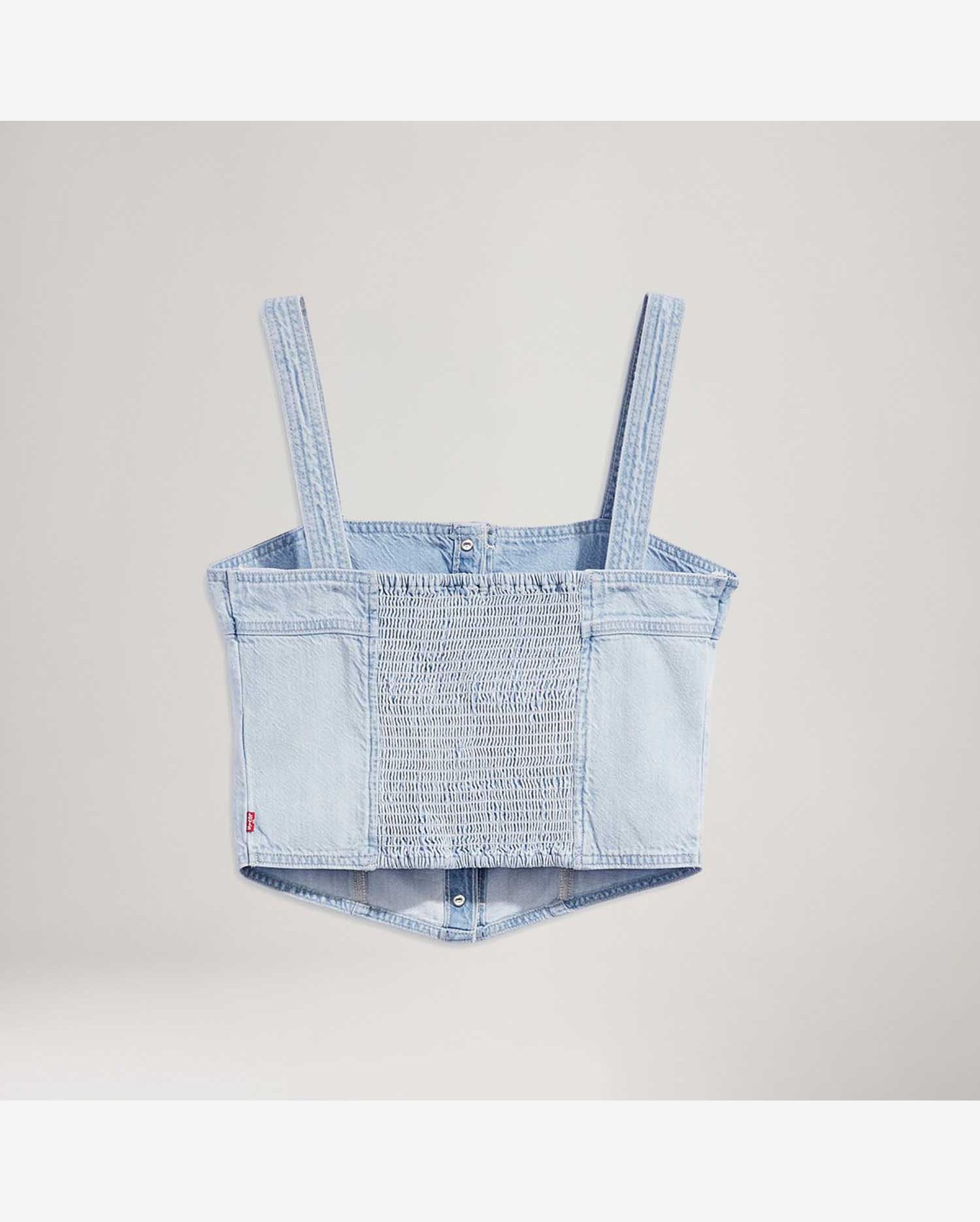Blusa Jeans Levi's® Drea Corset Lavagem Clara Regata