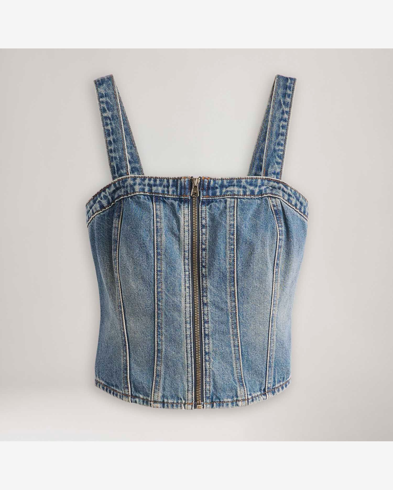 Regata Jeans Levi's® Sculpted Bustier Lavagem Média