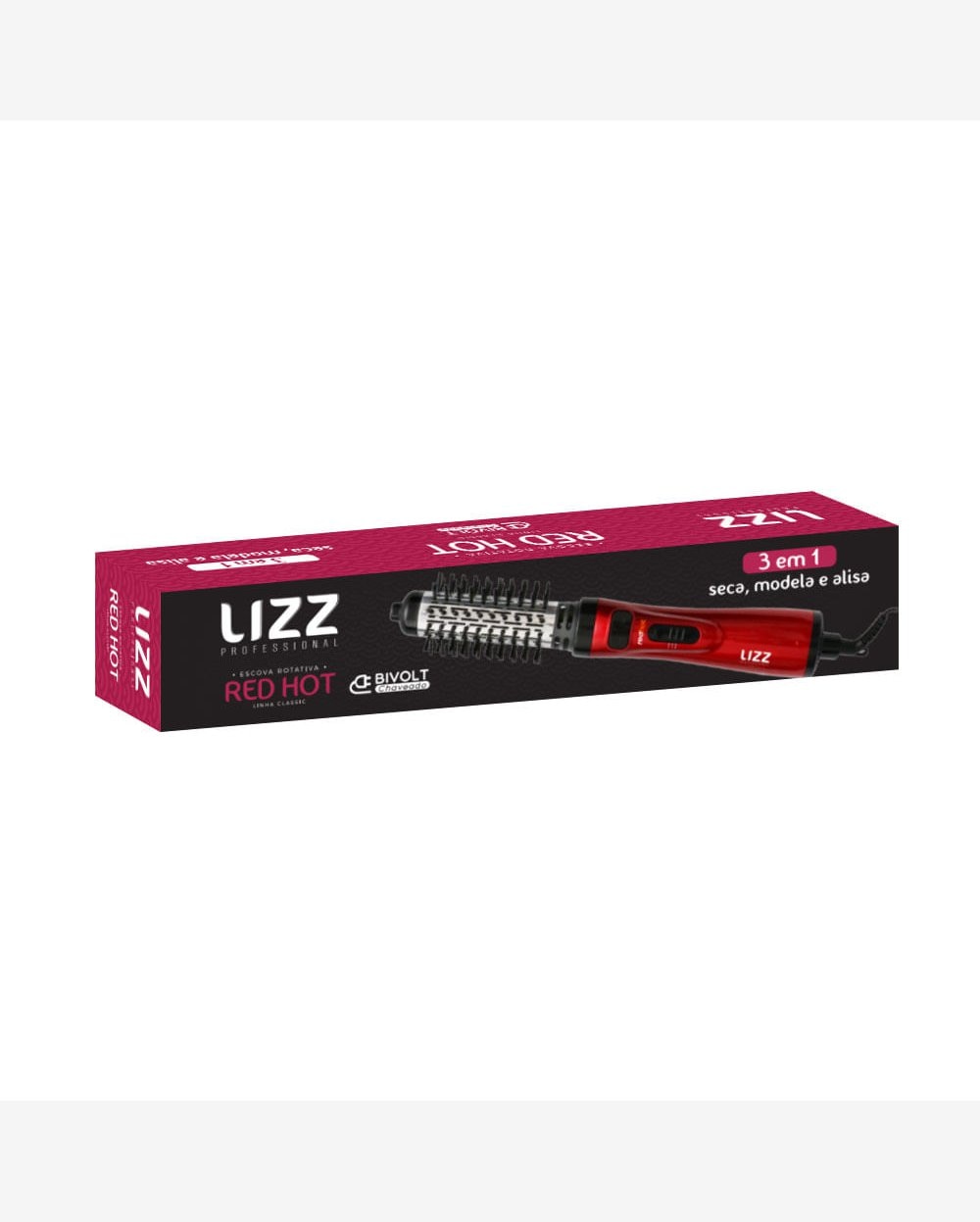 Escova Rotativa Red Hot Até 900W Bivolt - Lizz Professional