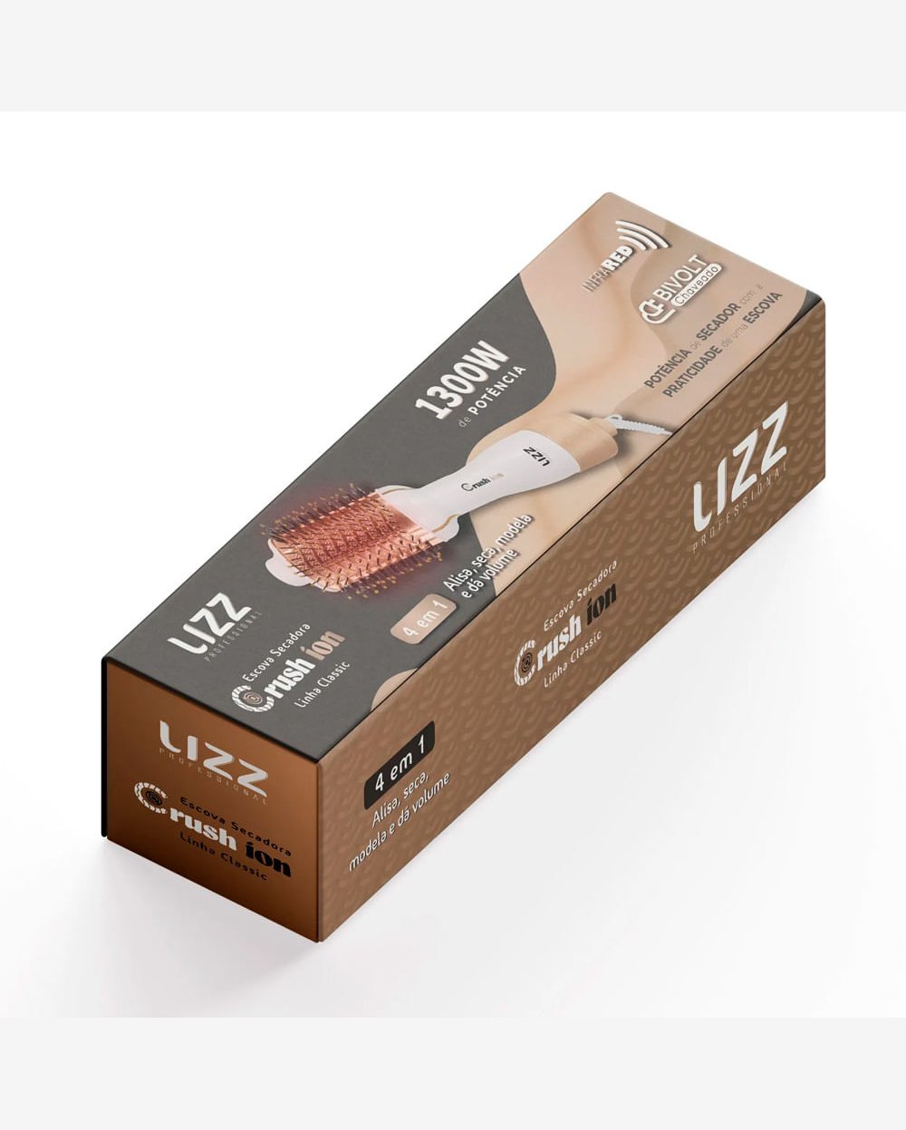 Escova Crush Íon 1300W Bivolt - Lizz Professional
