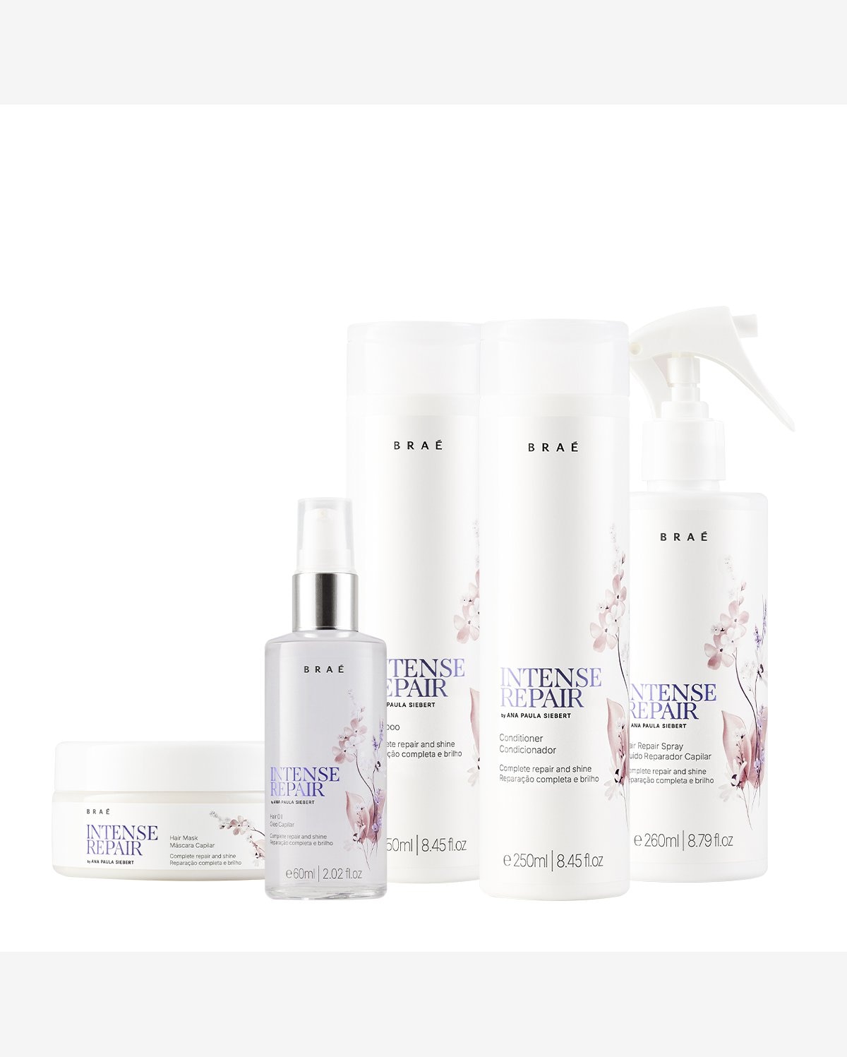 Kit Braé Intense Repair by Ana Paula Siebert Hair Care Total (5 produtos)