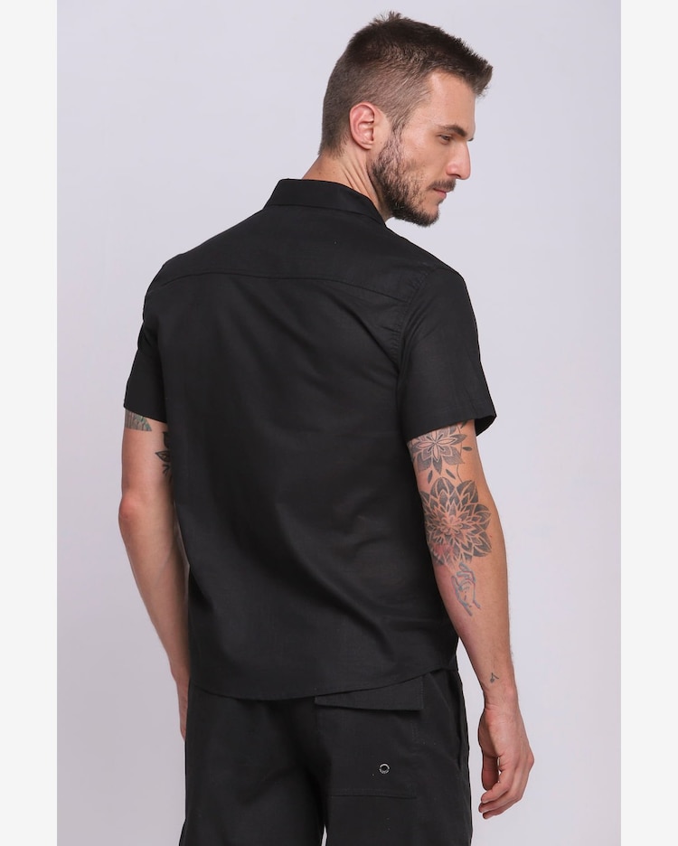 Riachuelo Camisa Masculina Algodão Básica Lisa Polo Wear Preto