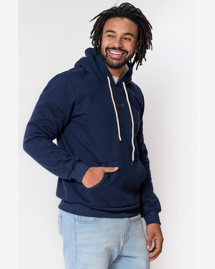 Riachuelo Blusa Moletom Masculina Pelo Capuz Polo Wear Azul Escuro