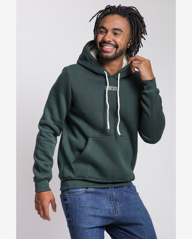 Riachuelo Blusa Moletom Masculina Pelo Capuz Polo Wear Verde Escuro