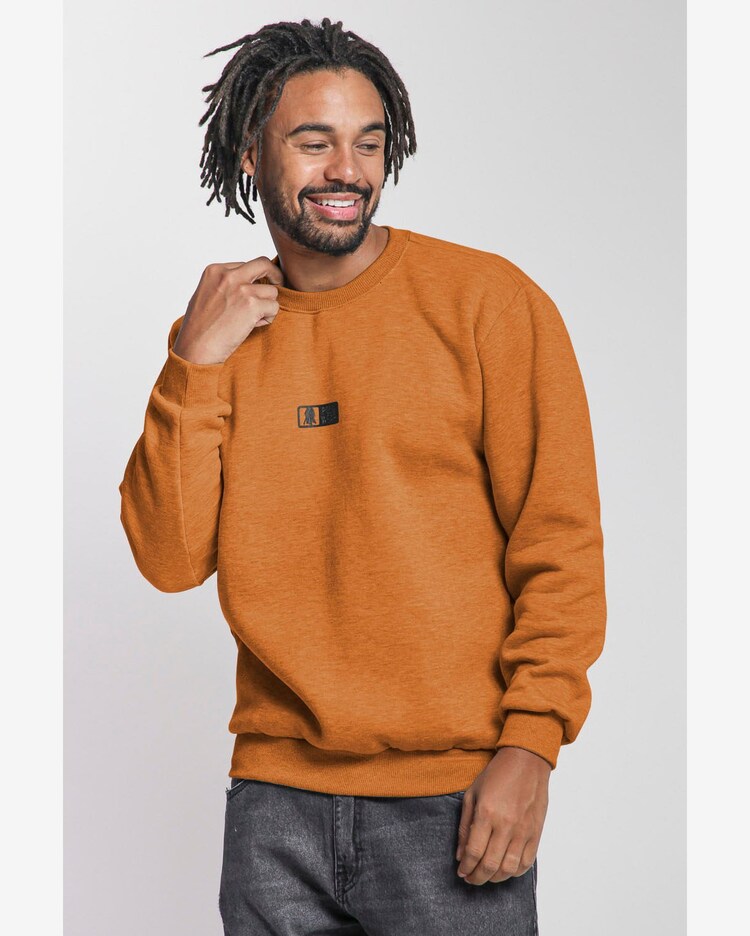 Riachuelo Blusa Masculina Moletom Gola Careca Polo Wear Laranja