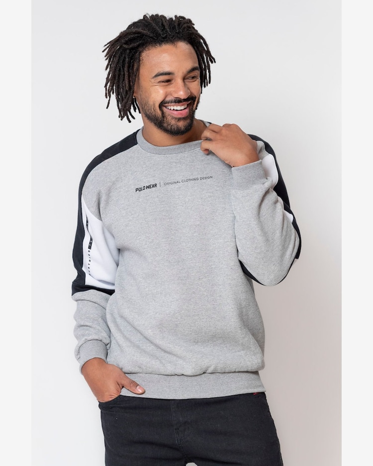 Riachuelo Blusa Masculina Moletom Gola Careca Polo Wear Mescla Médio